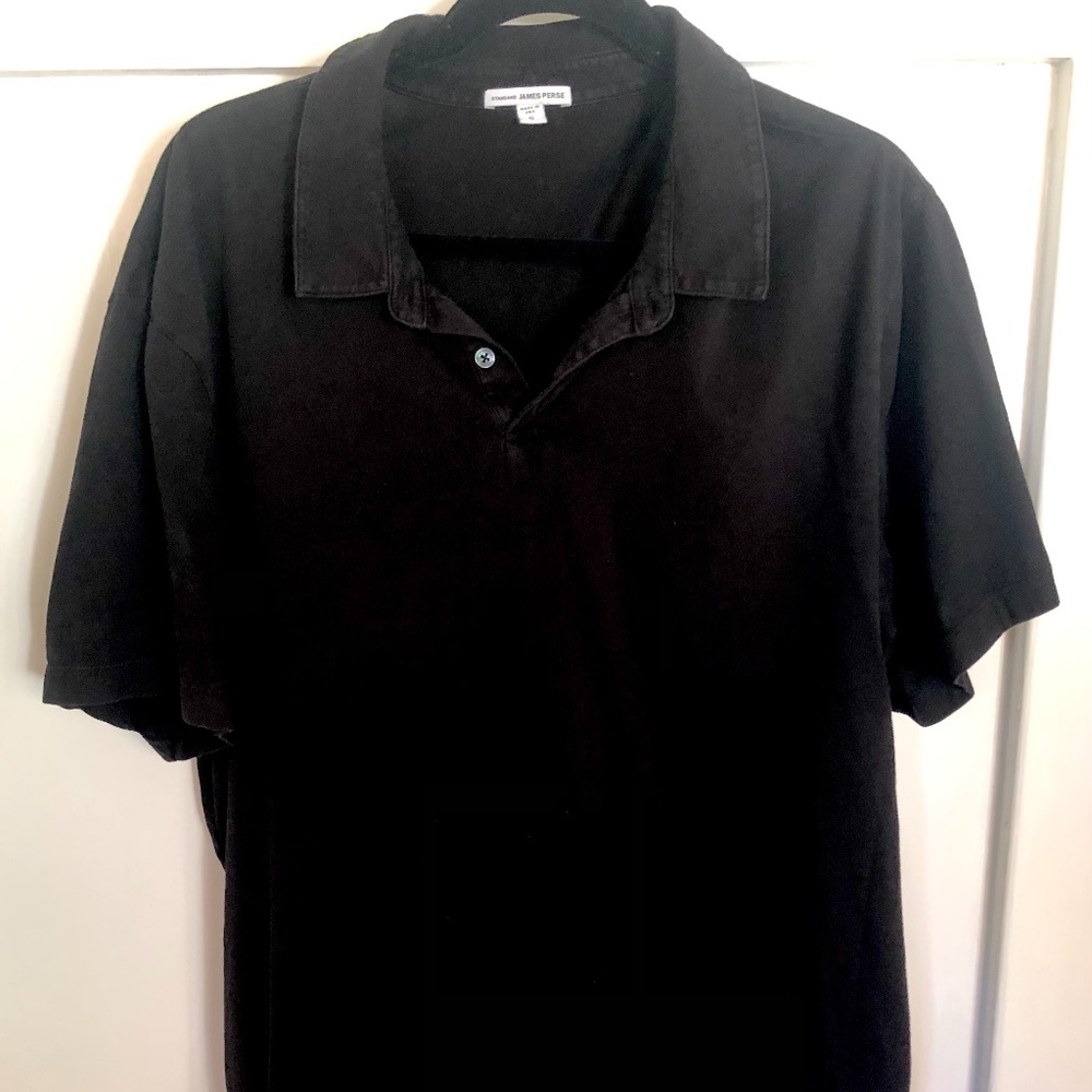James Perse Men's Sueded Jersey Polo  (Size 5/XXL)